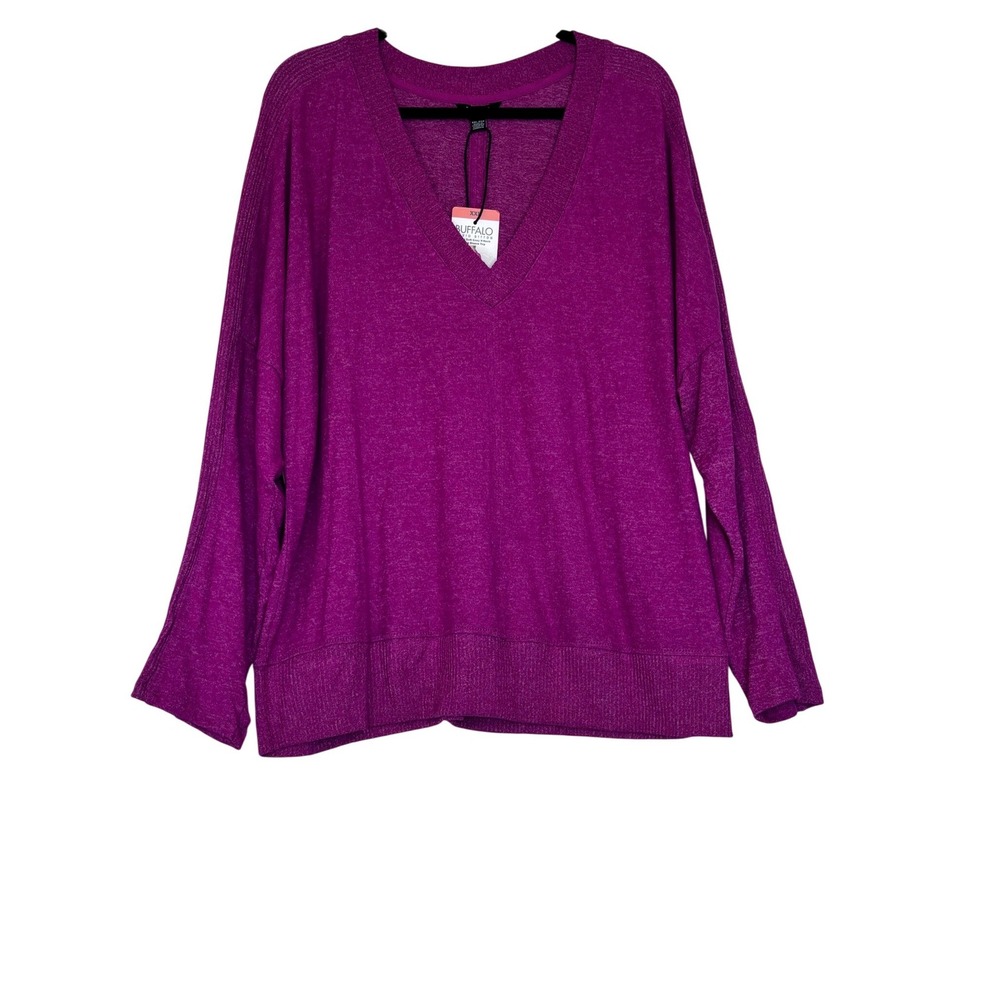 NWT Buffalo David Bitton Womens XXL Sweater Fuchsia Pink Heathered Knit Top